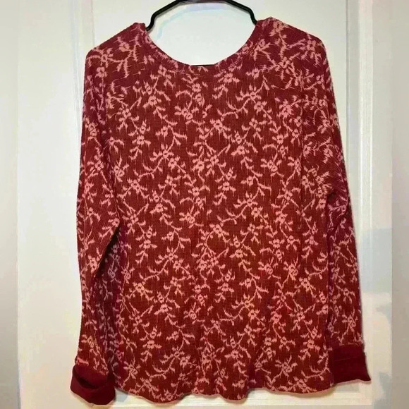 NWT Knox Rose Long Sleeve Flannel Size XXL.. Floral Red & Orange - Picture 7 of 8